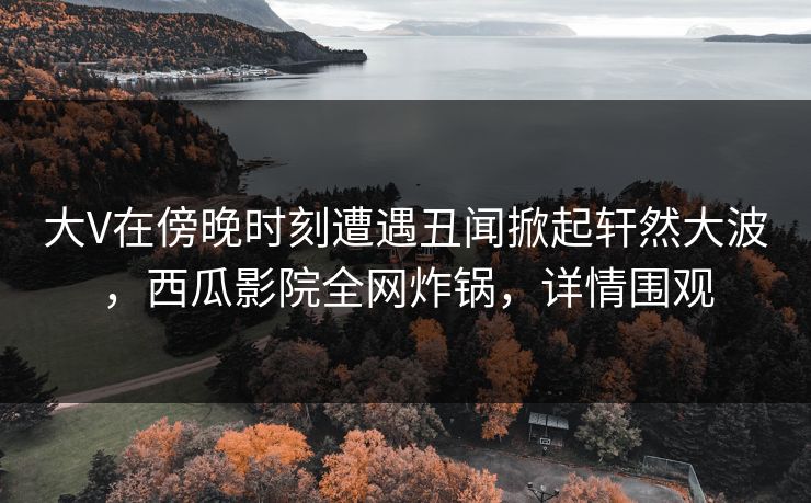 大V在傍晚时刻遭遇丑闻掀起轩然大波，西瓜影院全网炸锅，详情围观